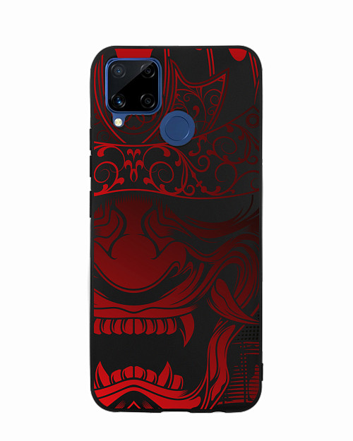 Силиконовый чехол для Realme C15 Красная маска самурая