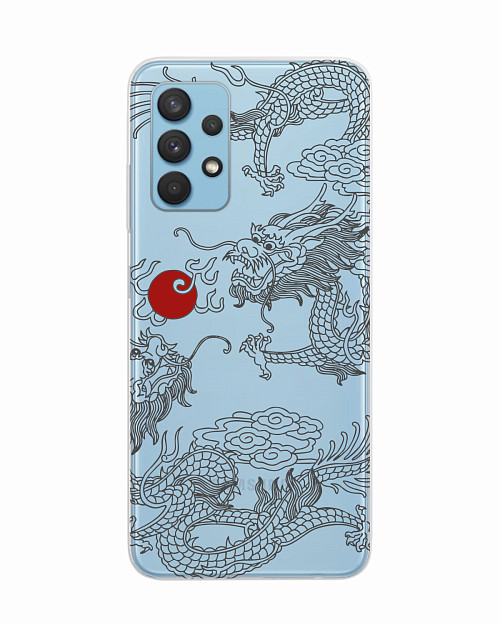 Силиконовый чехол для Samsung Galaxy A32 (4G) "Японский дракон"