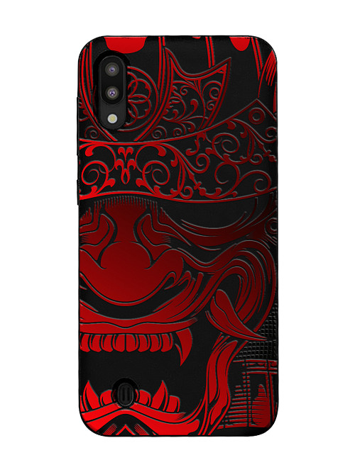Силиконовый чехол для Samsung Galaxy A10 Красная маска самурая