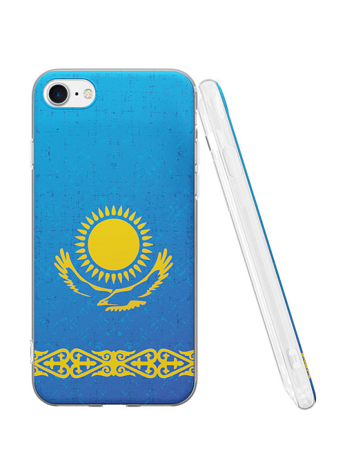 Силиконовый чехол для Apple iPhone 8 "Флаг Казахстана"