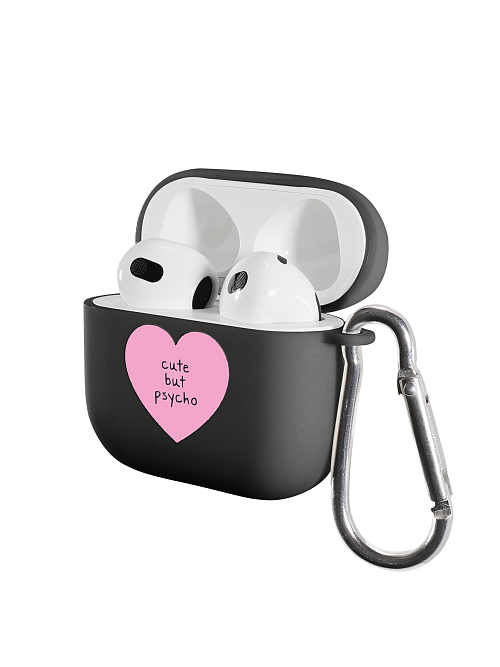 Силиконовый чехол для наушников матовый на AirPods 3 "Cute but psycho"