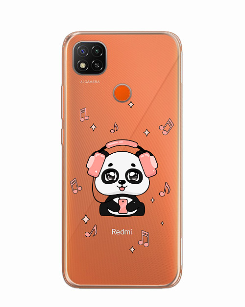 Силиконовый чехол для Xiaomi Redmi 9C Музыкальная панда