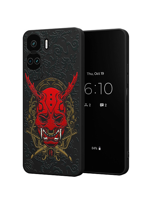 Силиконовый чехол для Honor 90 Lite "Red Oni mask"