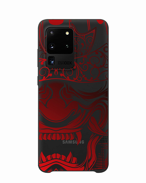 Силиконовый чехол для Samsung Galaxy S20 Ultra Красная маска самурая