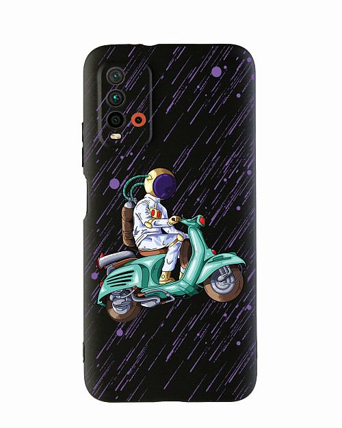 Силиконовый чехол для Xiaomi Redmi 9T "Космонавт на скутере"