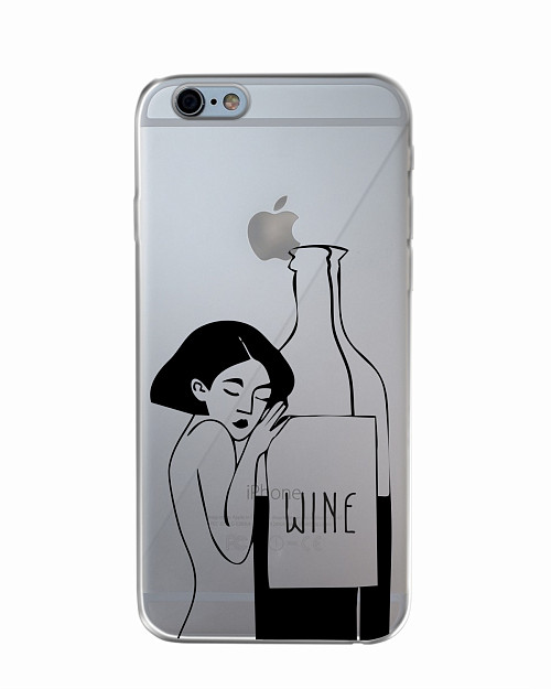 Силиконовый чехол для Apple iPhone 6 Бутылка вина