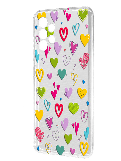 Силиконовый чехол для Samsung Galaxy A32 (4G) "Сердечки"