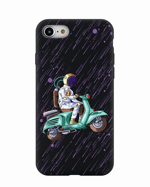 Силиконовый чехол для Apple iPhone 7 "Космонавт на скутере"