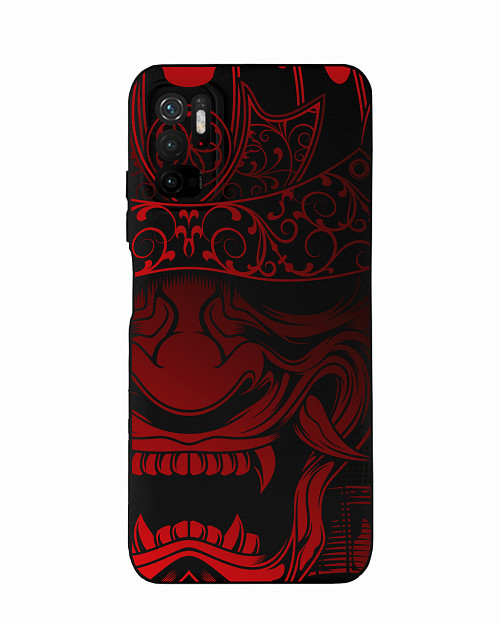 Силиконовый чехол для Xiaomi Redmi Note 10T Красная маска самурая