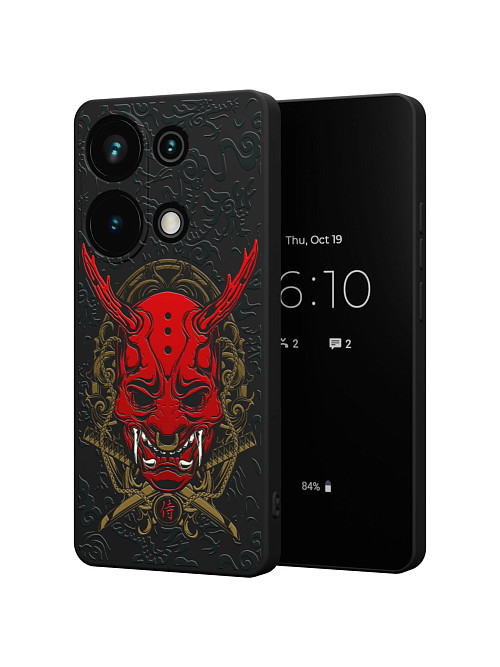 Силиконовый чехол для Xiaomi Redmi Note 13 Pro (4G) "Red Oni mask"