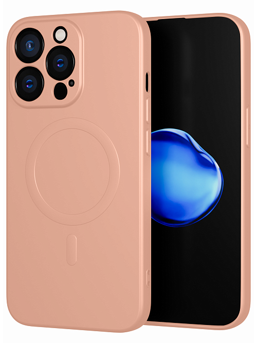 Силиконовый чехол с микрофиброй и MagSafe для Apple iPhone 13 Pro Розовый