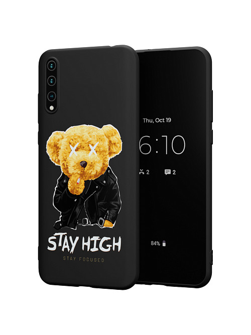 Силиконовый чехол для Huawei Y8p "NOVEL: Медвежонок в кожанке"