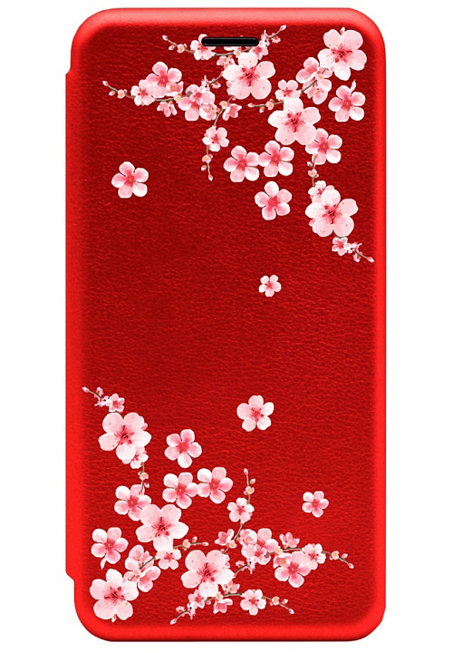 Чехол книжка для Samsung A52 "Цветы Сакура"