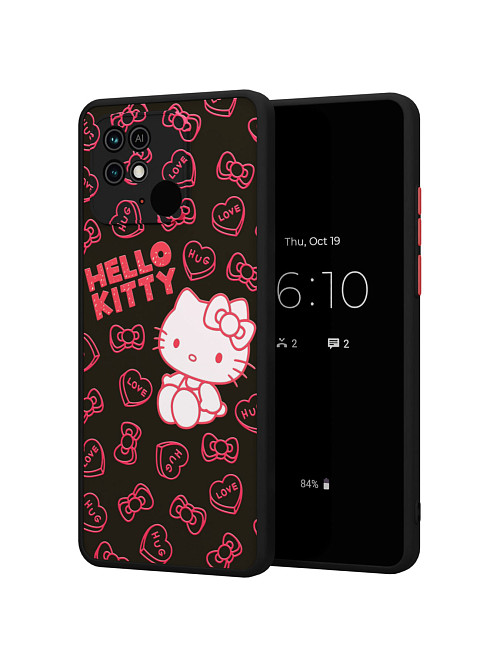 Противоударный чехол для Xiaomi Redmi 10C "NOVEL: Хеллоу Китти сердца"