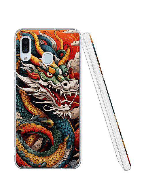 Силиконовый чехол для Samsung Galaxy A20 "Японский дракон"