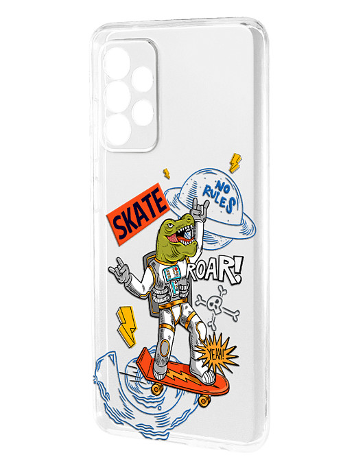 Силиконовый чехол для Samsung Galaxy A52 (4G) "Динозавр на скейте"