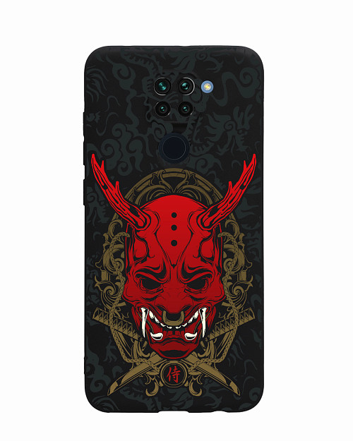 Силиконовый чехол для Xiaomi Redmi Note 9 "Red Oni mask"