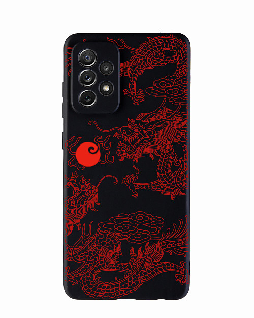 Силиконовый чехол для Samsung Galaxy A72 "Красный японский дракон"