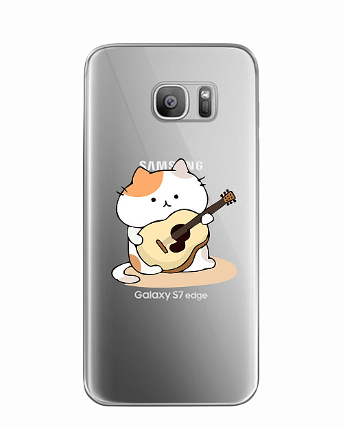 Силиконовый чехол для Samsung Galaxy S7 Усатый гитарист