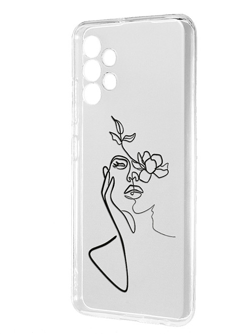 Силиконовый чехол для Samsung Galaxy A32 (4G) "Девушка и цветы"
