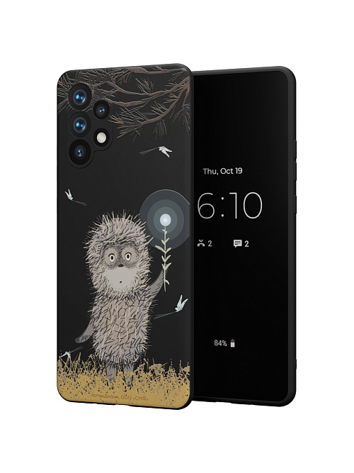 Силиконовый чехол для Samsung Galaxy A32 (4G) "Ёжик в тумане и фонарик"