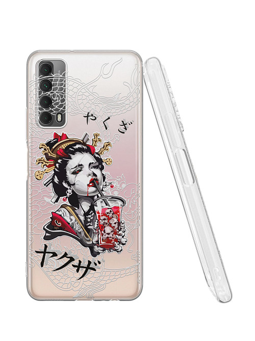 Силиконовый чехол для Huawei P Smart (2021) "Geisha Bloody"