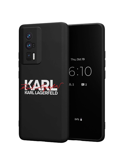 Силиконовый чехол для Poco F5 Pro "NOVEL: Lagerfeld V.2"