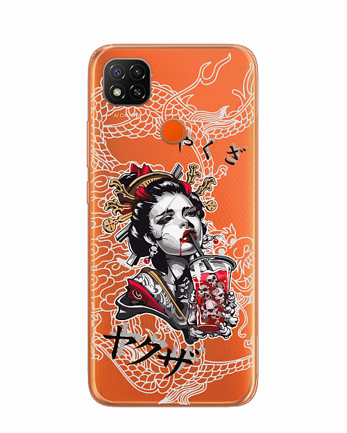 Силиконовый чехол для Xiaomi Redmi 9C Geisha Bloody