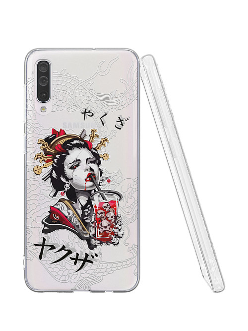 Силиконовый чехол для Samsung Galaxy A30S "Geisha Bloody"