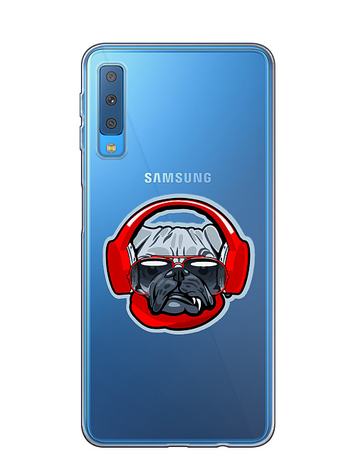 Силиконовый чехол для Samsung A7 2018 (A750) Собака бульдог