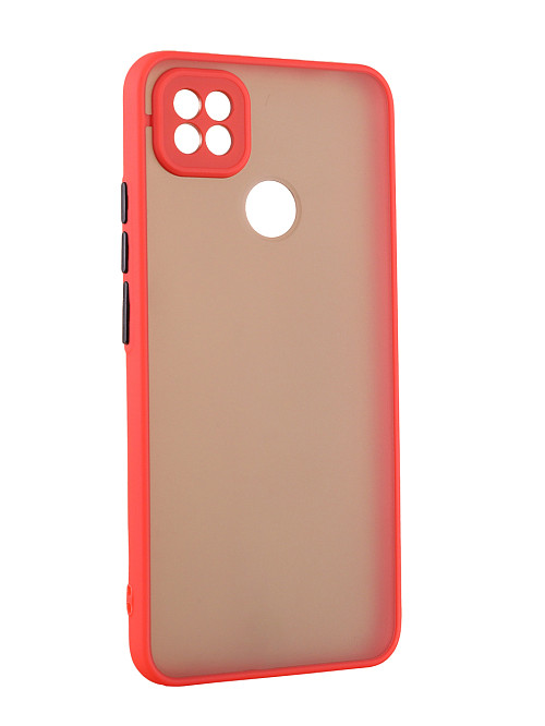 Противоударный чехол для Xiaomi Redmi 9C красный / прозрачный / черный