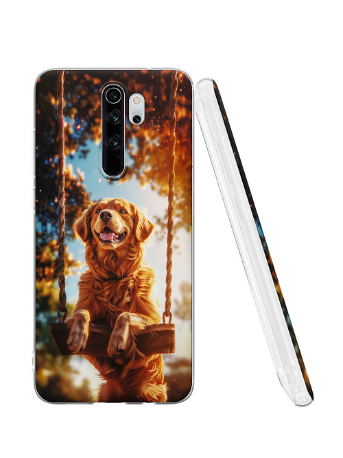 Силиконовый чехол для Xiaomi Redmi Note 8 Pro "Собака на качелях"