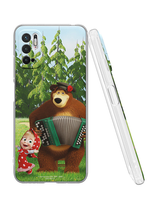Силиконовый чехол для Xiaomi Redmi Note 10T "Маша и медведь: Гармошка"