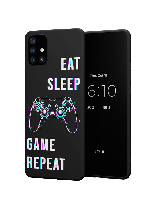 Силиконовый чехол для Samsung Galaxy A51 (4G) "Eat Sleep Game repeat"