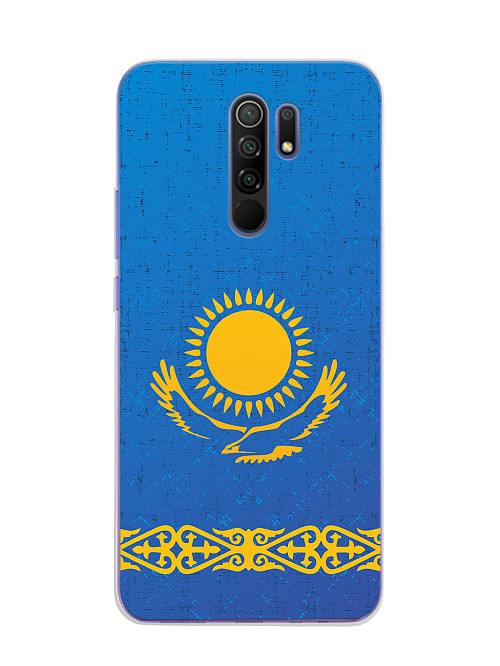 Силиконовый чехол для Xiaomi Redmi 9 "Флаг Казахстана"