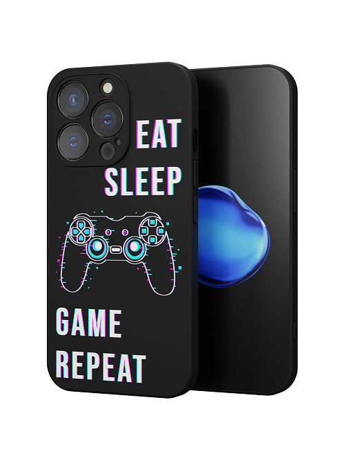 Силиконовый чехол для Apple iPhone 13 Pro "Eat Sleep Game repeat"