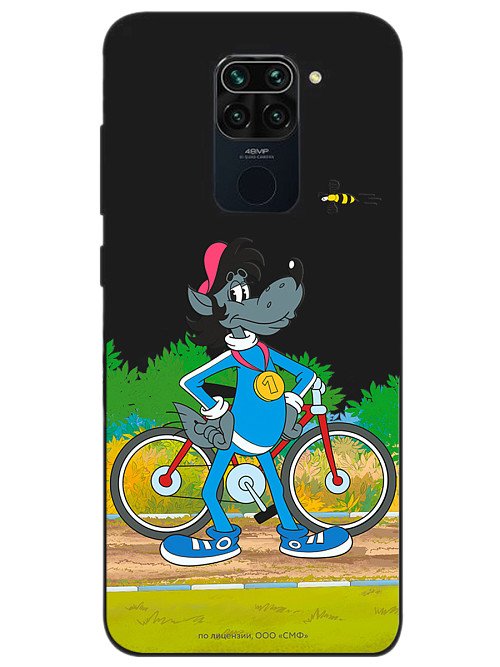 Силиконовый чехол для Xiaomi Redmi Note 9 Ну, погоди: Волк и велосипед
