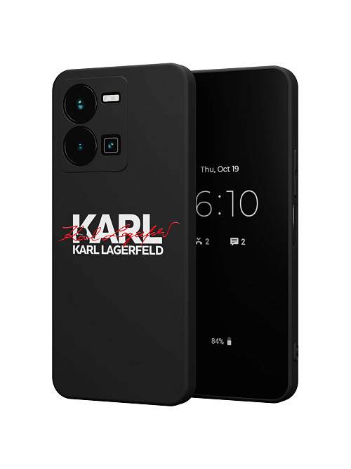 Силиконовый чехол для Vivo Y35 (4G) "NOVEL: Lagerfeld V.2"