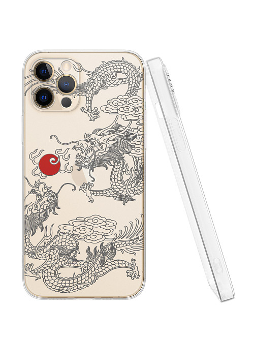 Силиконовый чехол для Apple iPhone 12 Pro "Японский дракон"
