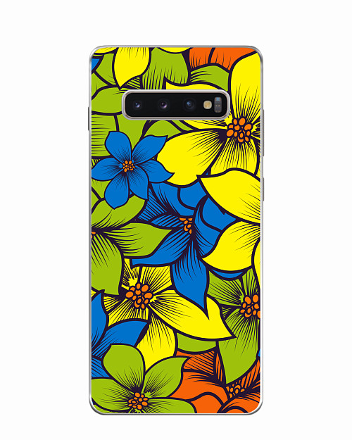 Силиконовый чехол для Samsung Galaxy S10 Plus Цветы ваниль