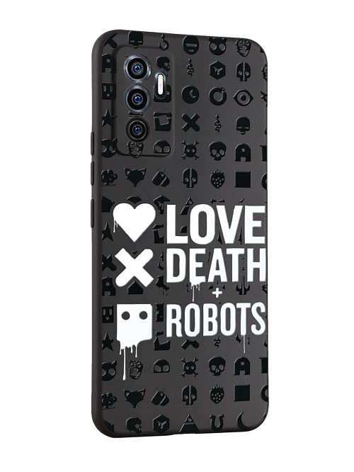 Силиконовый чехол для Vivo V23E (4G)/Y75 (4G) Любовь Смерть Роботы