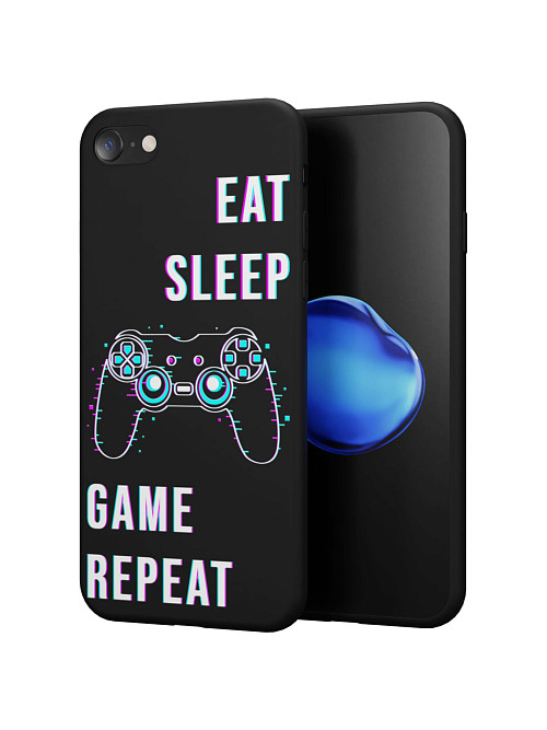 Силиконовый чехол для Apple iPhone SE (2020) "Eat Sleep Game repeat"