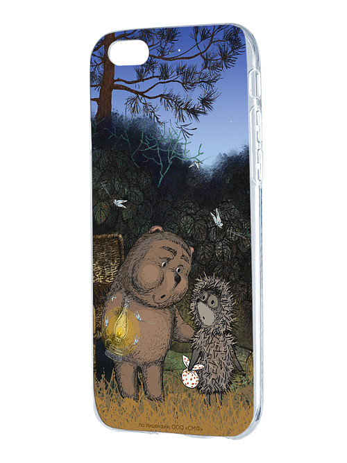 Силиконовый чехол для Apple iPhone 6 "Ёжик в тумане и медвежонок"