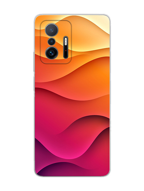 Силиконовый чехол для Xiaomi 11T Розовые волны