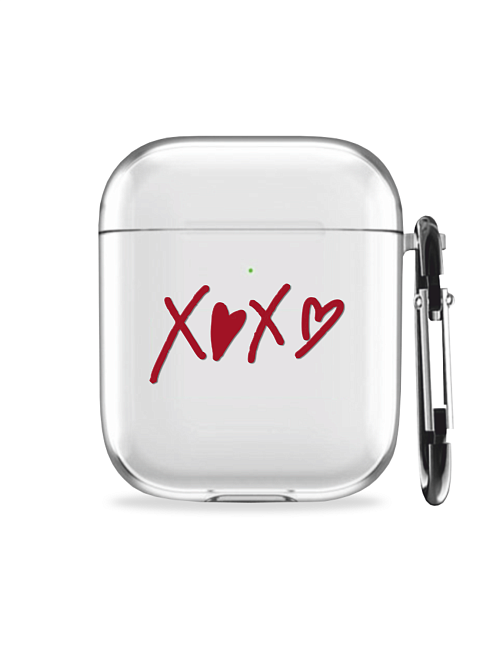 Силиконовый чехол для наушников глянцевый на AirPods 1/2 "NOVEL: XOXO"