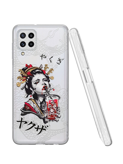 Силиконовый чехол для Samsung Galaxy A22 (4G) "Geisha Bloody"