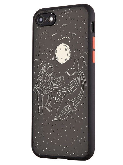 Противоударный чехол для Apple iPhone 7 "Космонавт и кит"