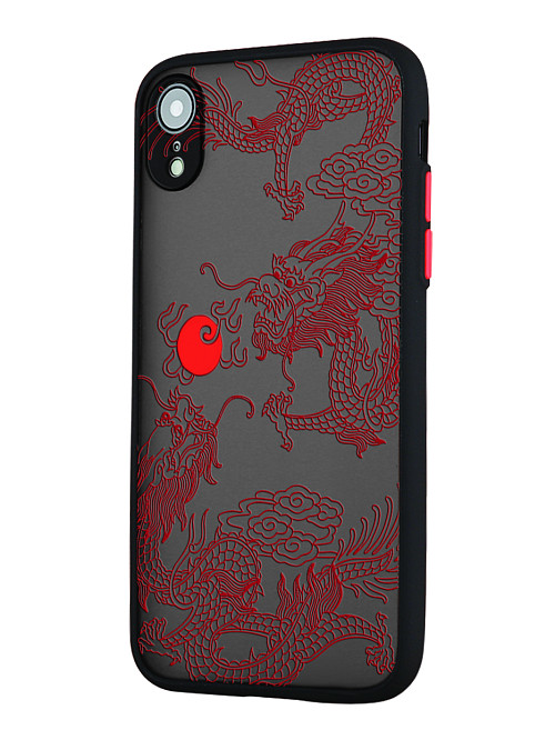 Противоударный чехол для Apple iPhone Xr "Красный японский дракон"
