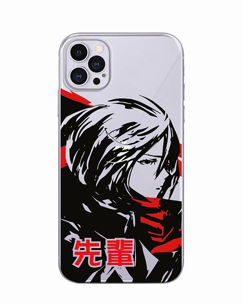 Силиконовый чехол для Apple iPhone 12 Pro "Атака титанов - Mikasa Ackerman"