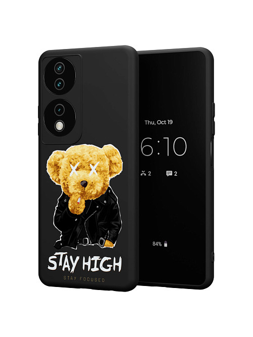 Силиконовый чехол для Honor X7b "NOVEL: Медвежонок в кожанке"